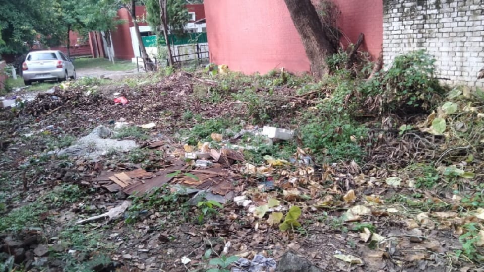 Garbage lying in Sector-19, chandigarh corporation officials debate on jurisdiction area
