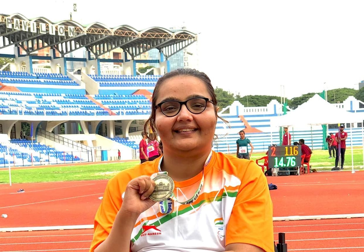 Ekta Bhayan won Gold and Bronze medal in Indian Open Para Athletic Championship