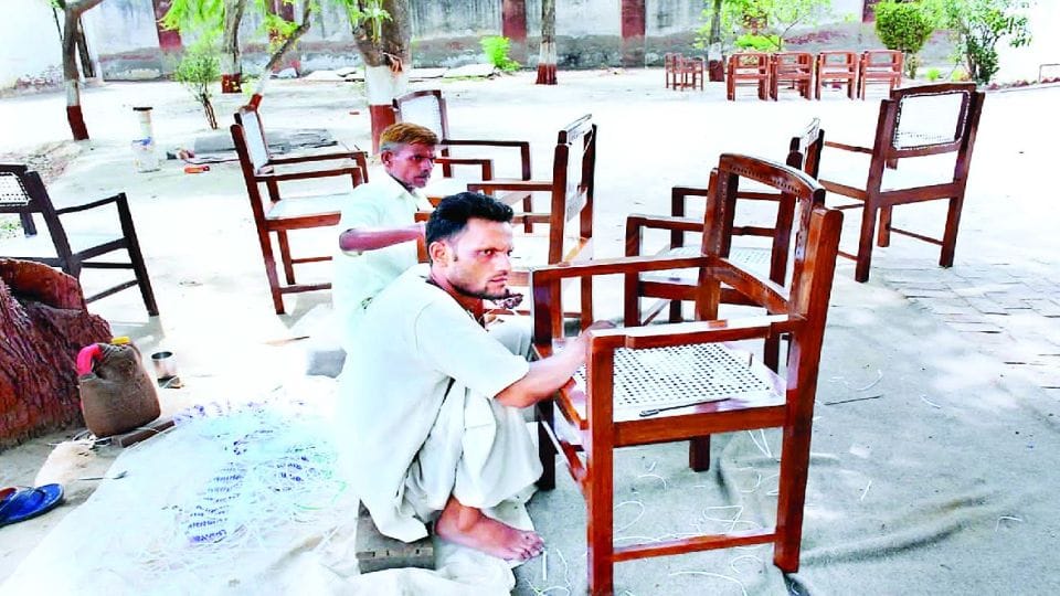 Furniture made by the prisoners in Agra Central Jail