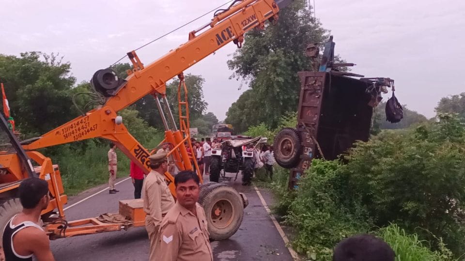 Two devotees died and nine injured after tractor trolley overturns in etah