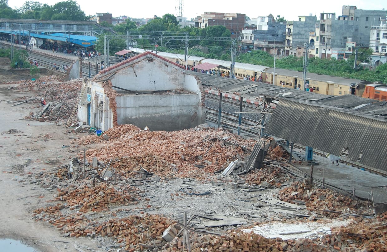 old railway godown demolished