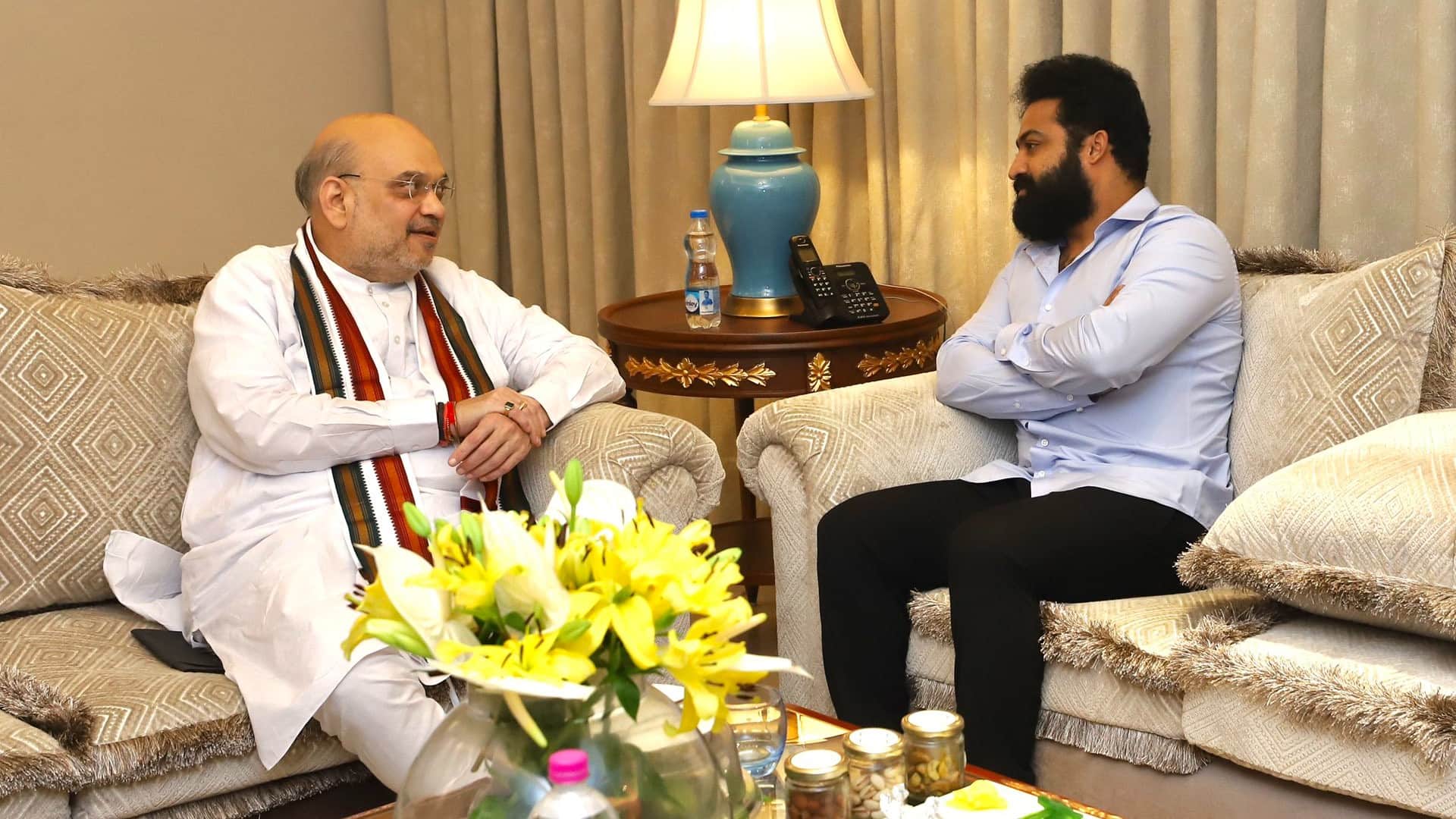 home minister Amit Shah meets South Actor Jr NTR in Hyderabad