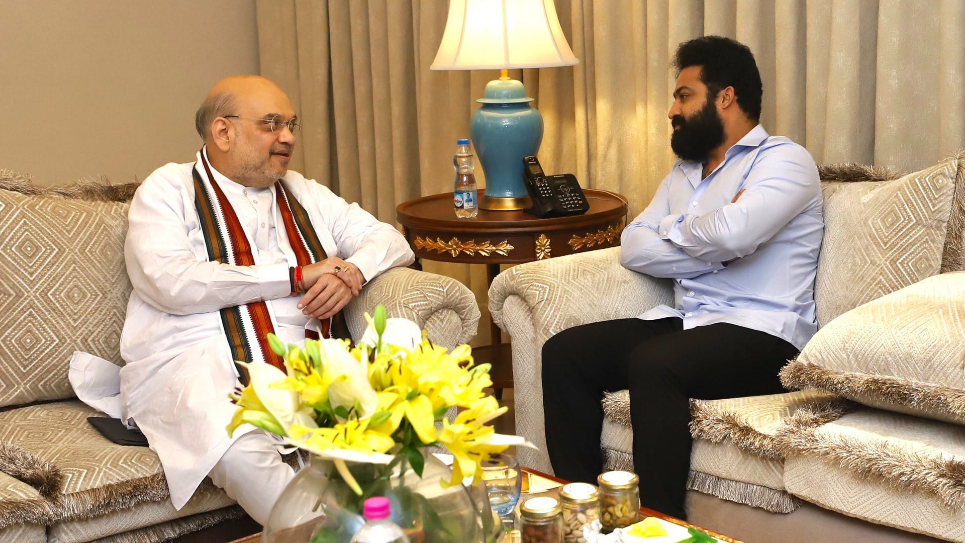 home minister Amit Shah meets South Actor Jr NTR in Hyderabad