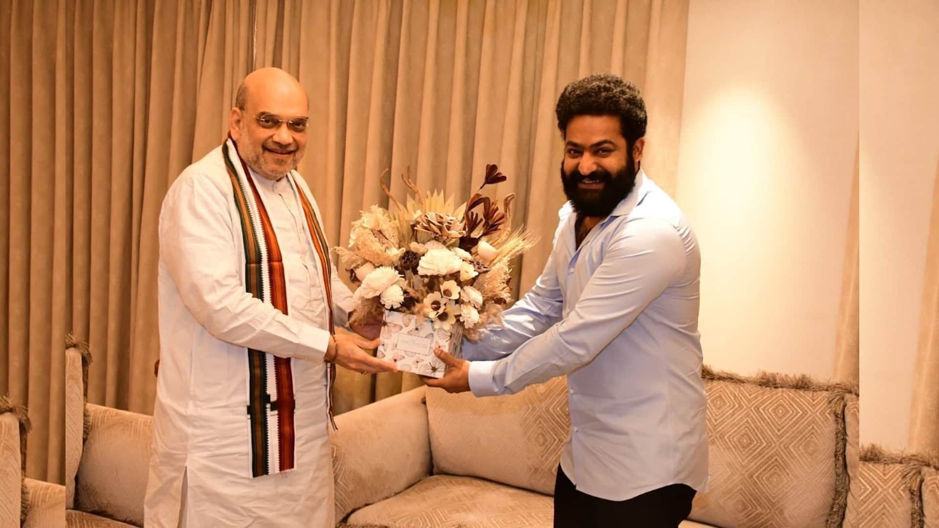 home minister Amit Shah meets South Actor Jr NTR in Hyderabad