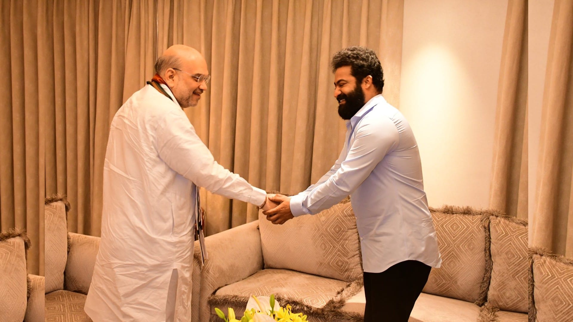 home minister Amit Shah meets South Actor Jr NTR in Hyderabad