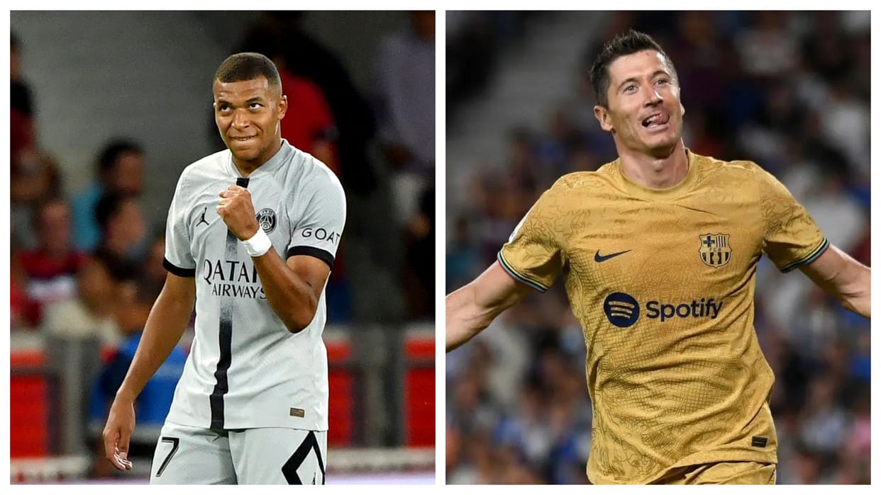 Football Kylian Mbappe scored in eight seconds equals 30 year old record Robert Lewandowski two goal birthday