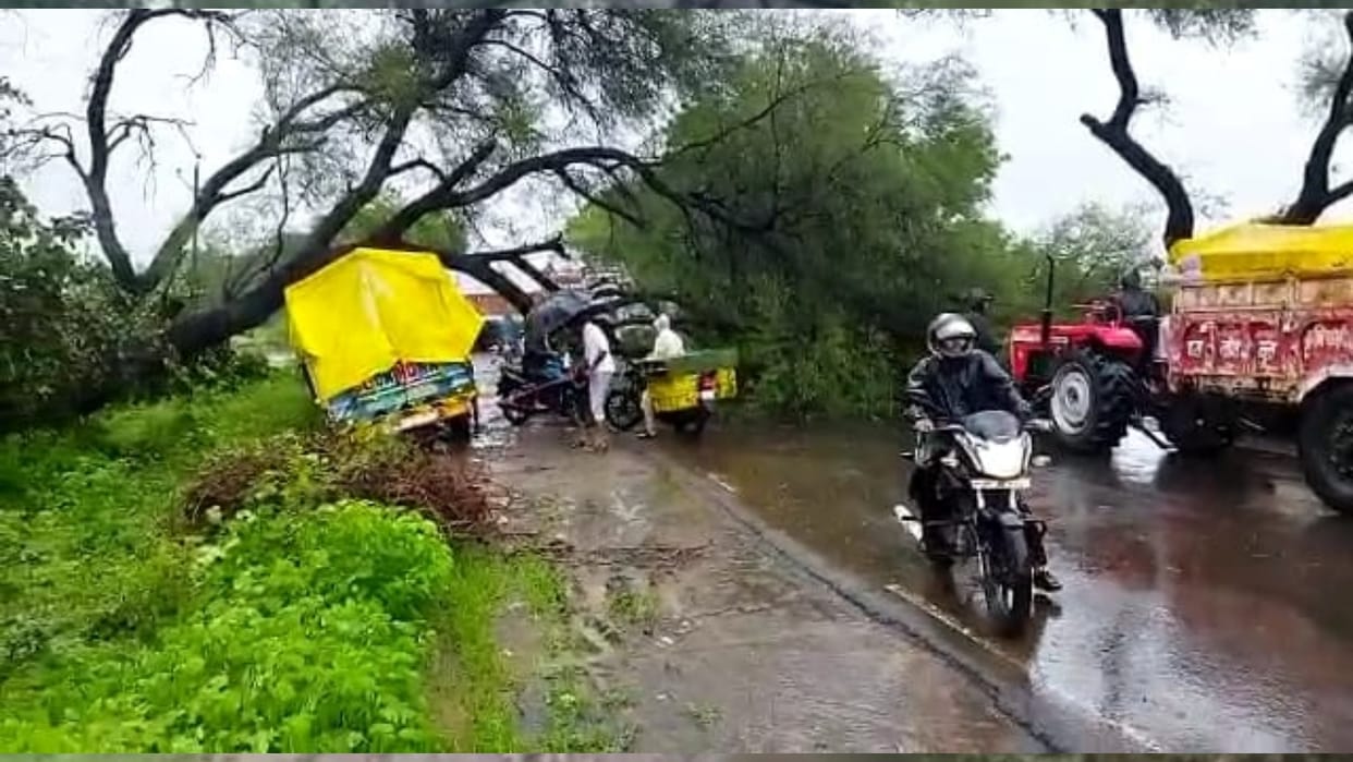 Rain in Shajapur water entered  houses in Shajapur