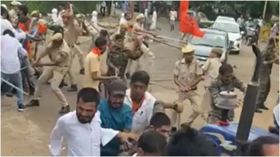 lathi charge on students Rajasthan student union election nomination