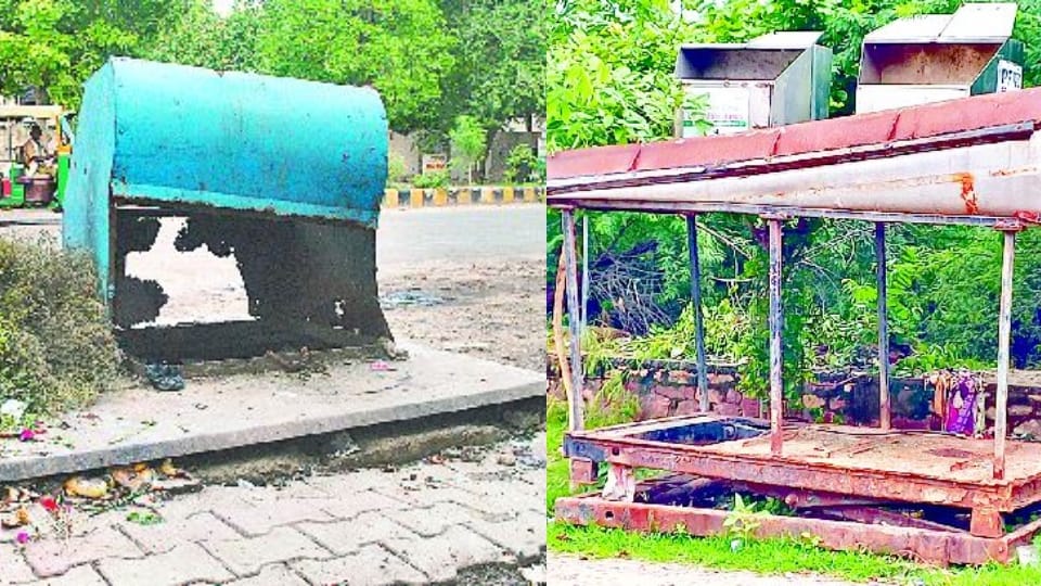 agra dustbin cost 16 crore become junk conditions