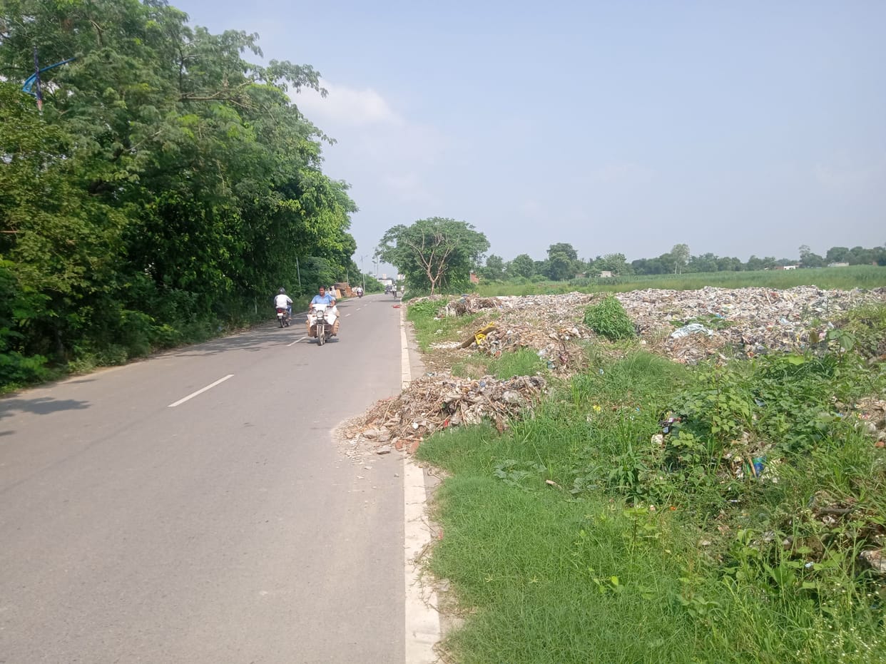 Waste management failed, dumping is happening along the Gaur road