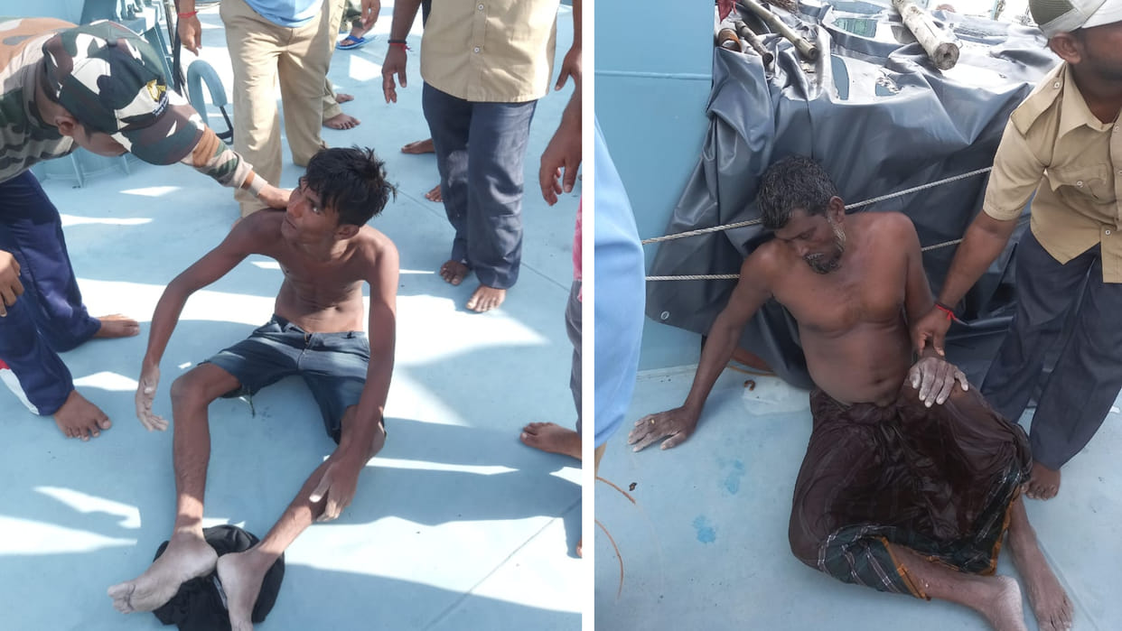 Border Security Force personnel rescue Bangladeshi fishermen