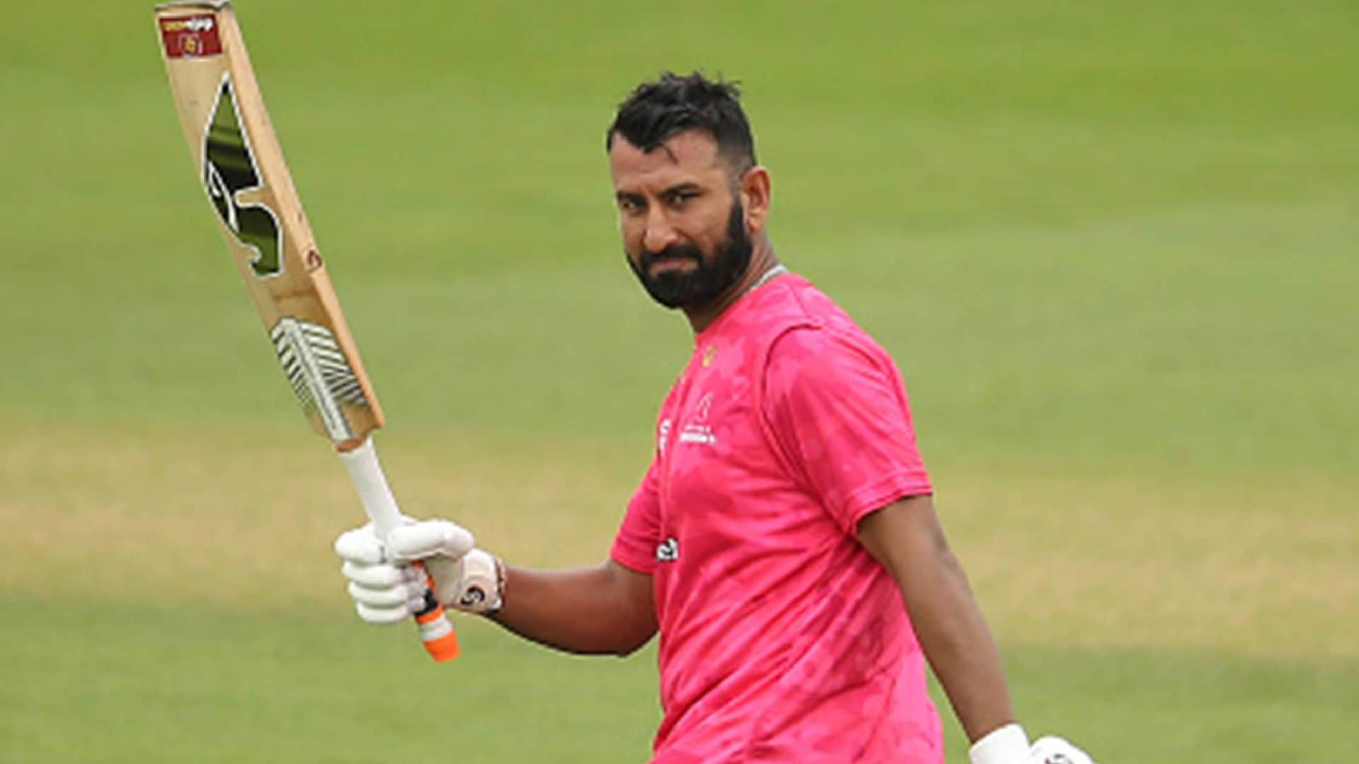 Cheteshwar Pujara hits third century in England Sussex vs Middlesex Royal London One Day Cup 2022 video watch