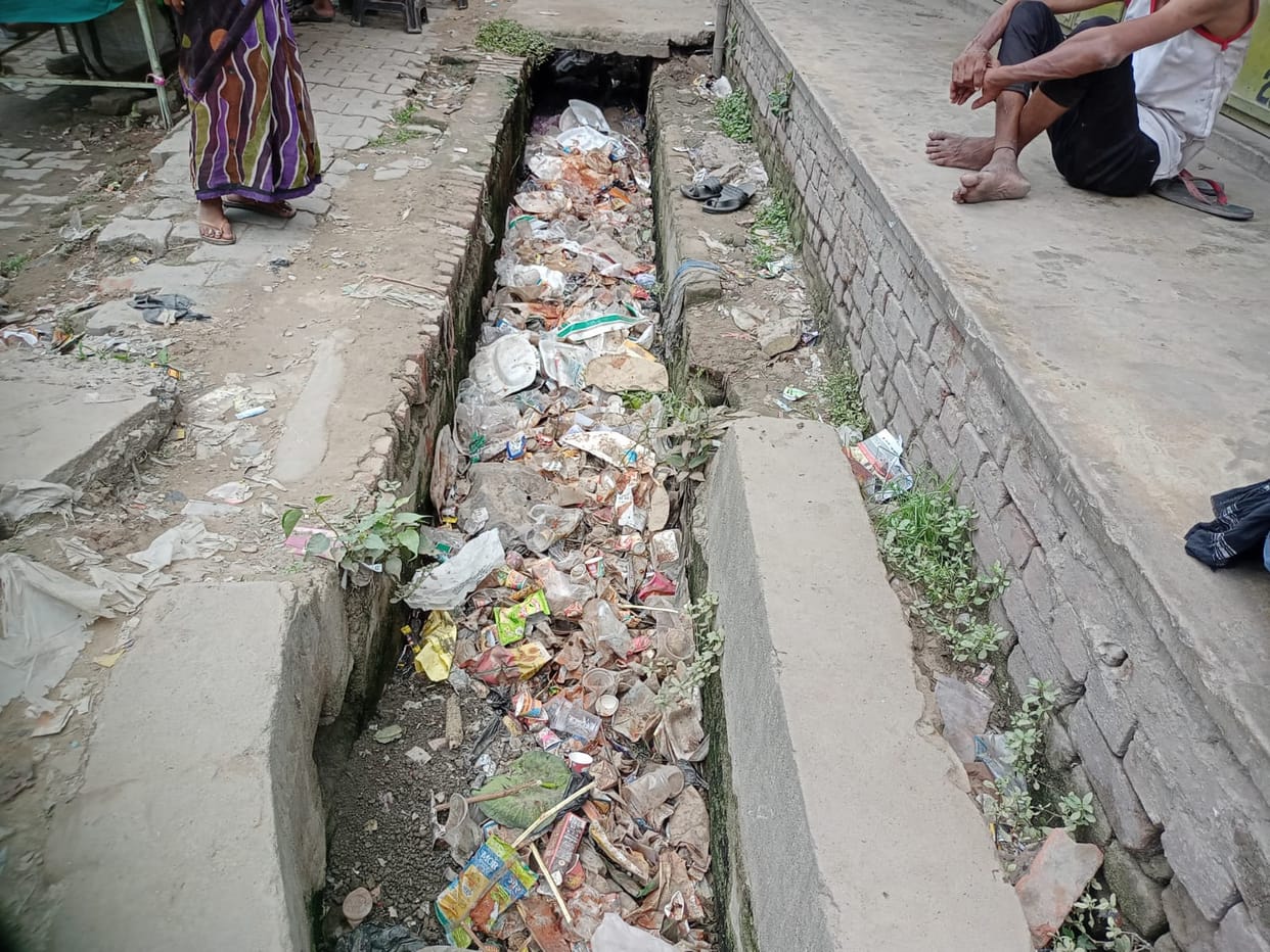 Dustbin is not known, drains become garbage collection center