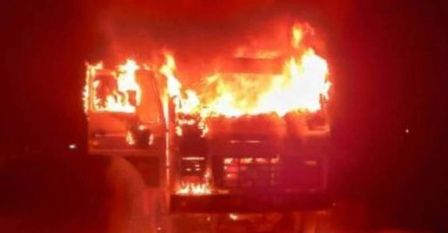 Partial effect of bandh in Nepal, truck blew up