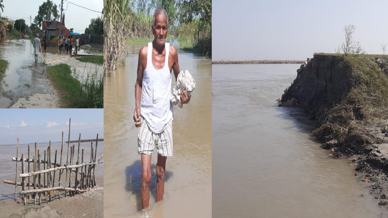 Near Sirjepur village, embankment broke due to rise of Ganges, water entered village in Hastinapur