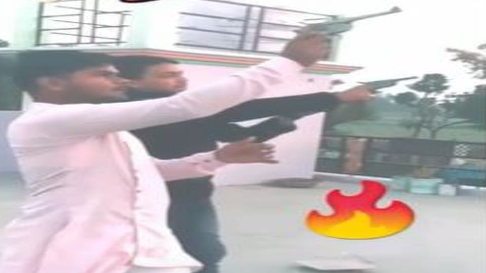 two youth showing pistols video goes viral on social media in mainpuri