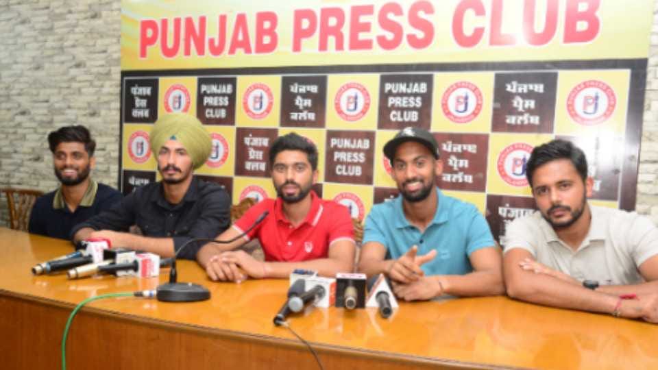 Hockey players held press conference in Jalandhar of Punjab