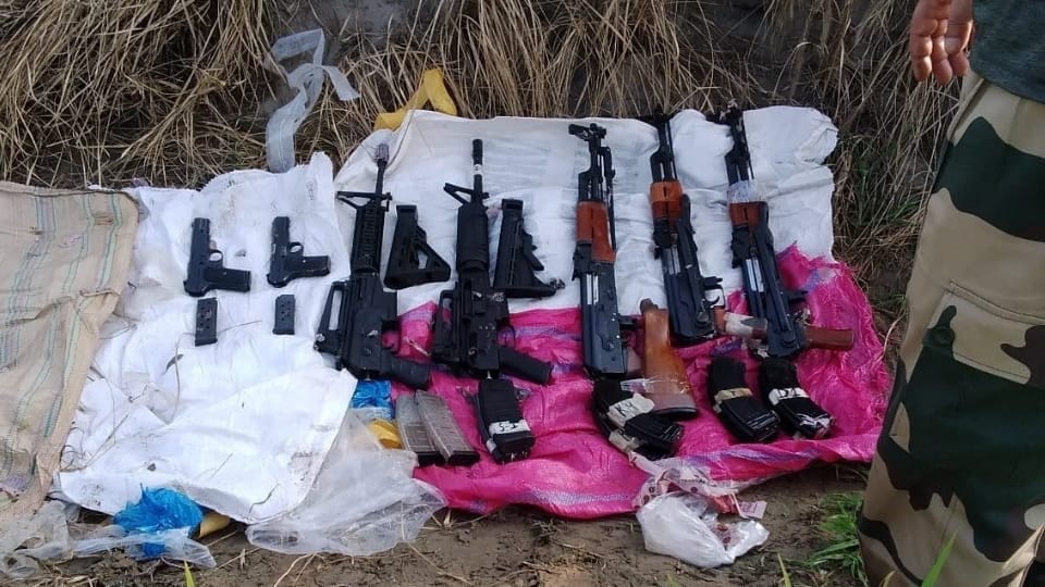Border Security Force recovered cache of assault weapons along India-Pakistan border in Punjab