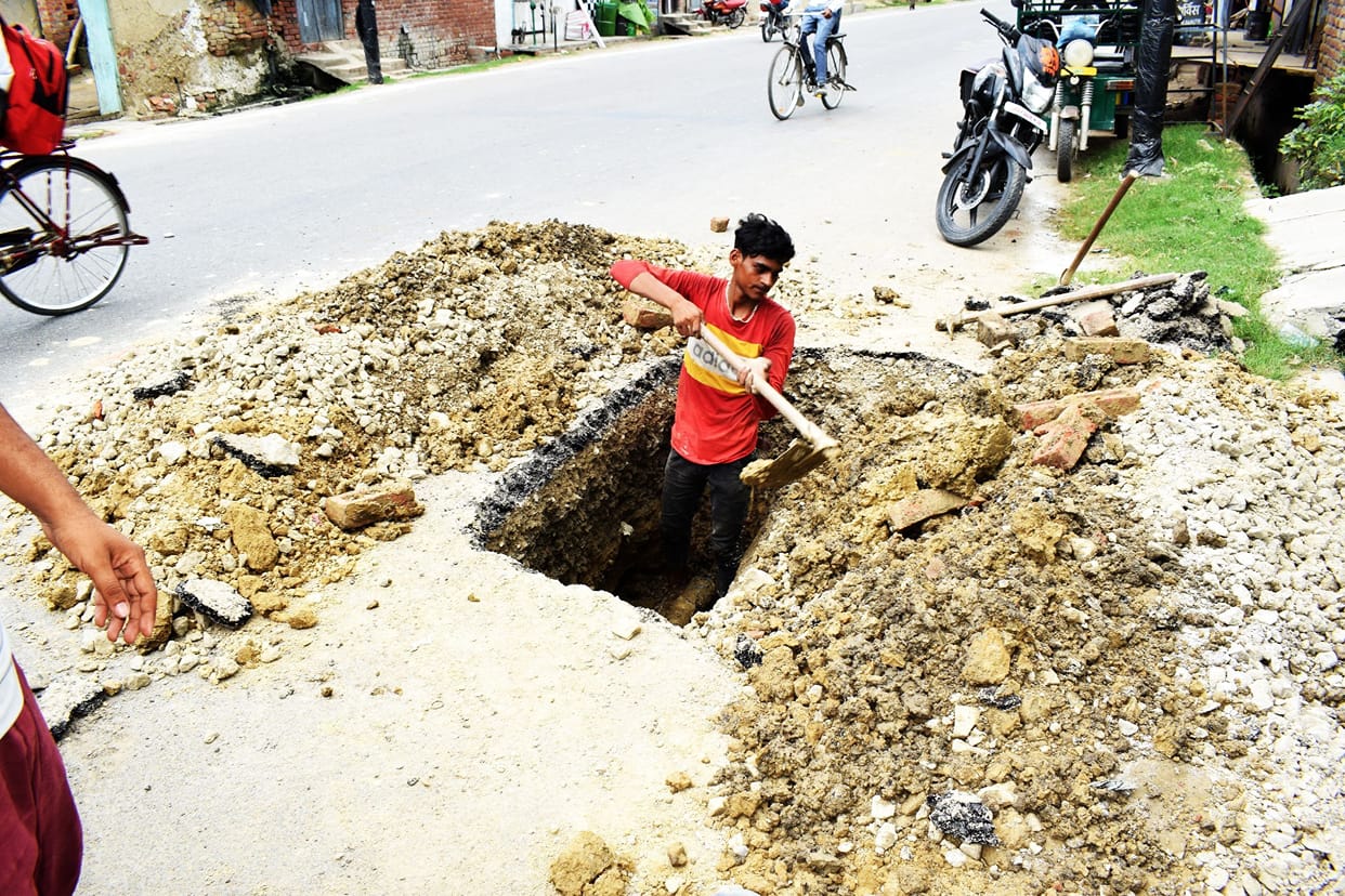 Now wait for water, the road is being dug again