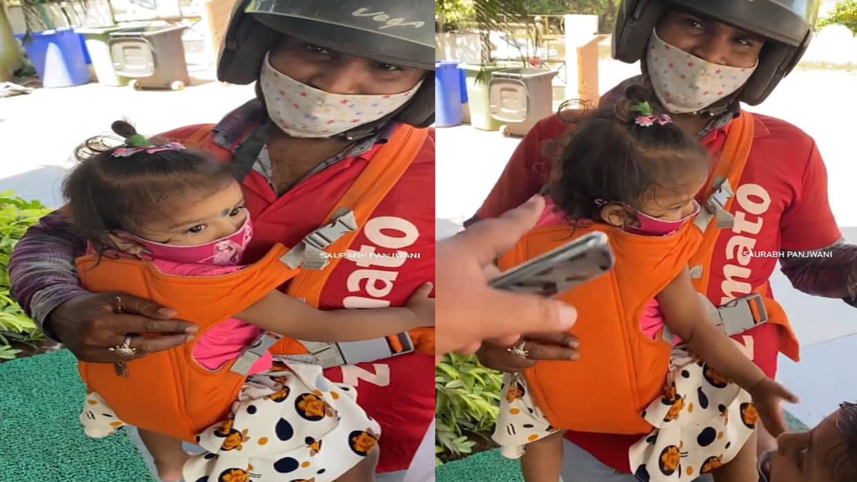 Viral Video zomato delivery woman takes his kids along while delivering food Google Trends