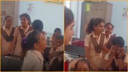 students cried on teacher transfer in Alwar teacher also get emotional