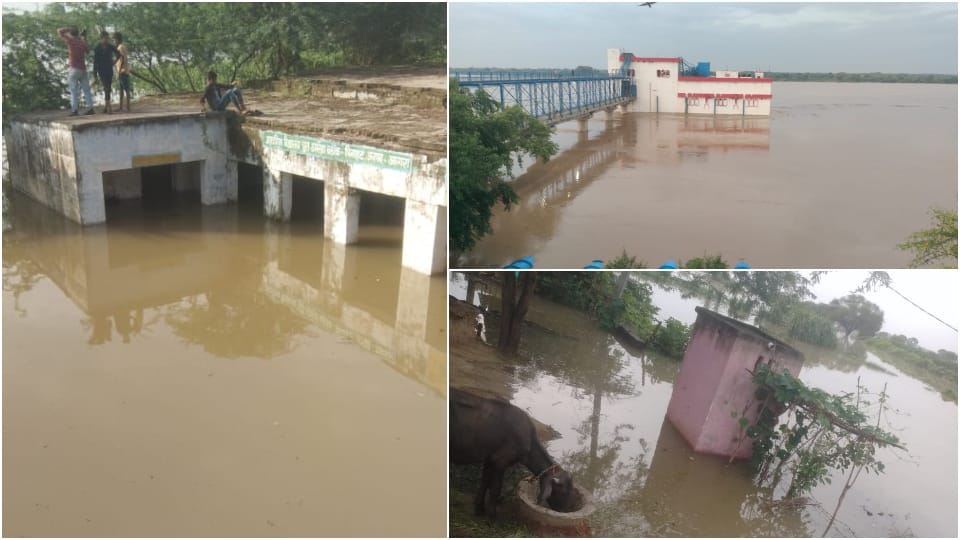 many villages hits flood due to Chambal river water level rising in agra