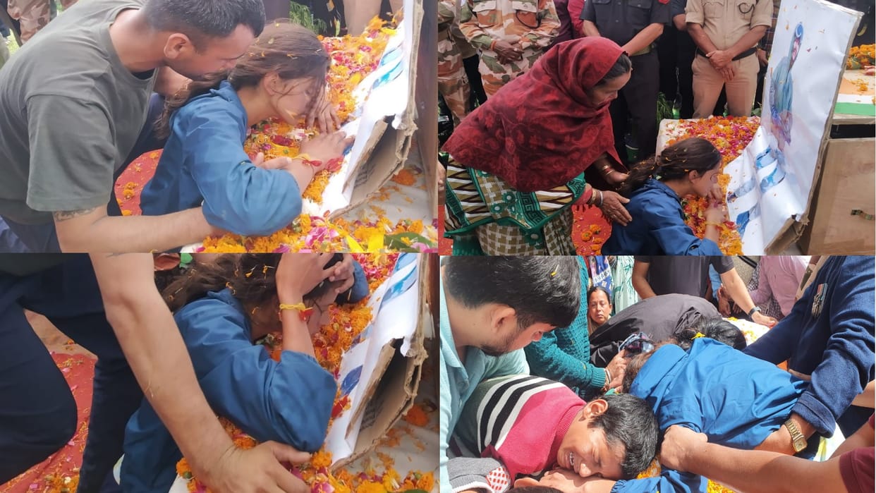 Martyr Major Nandan Singh Chamyal Dead body reached home children cry for father