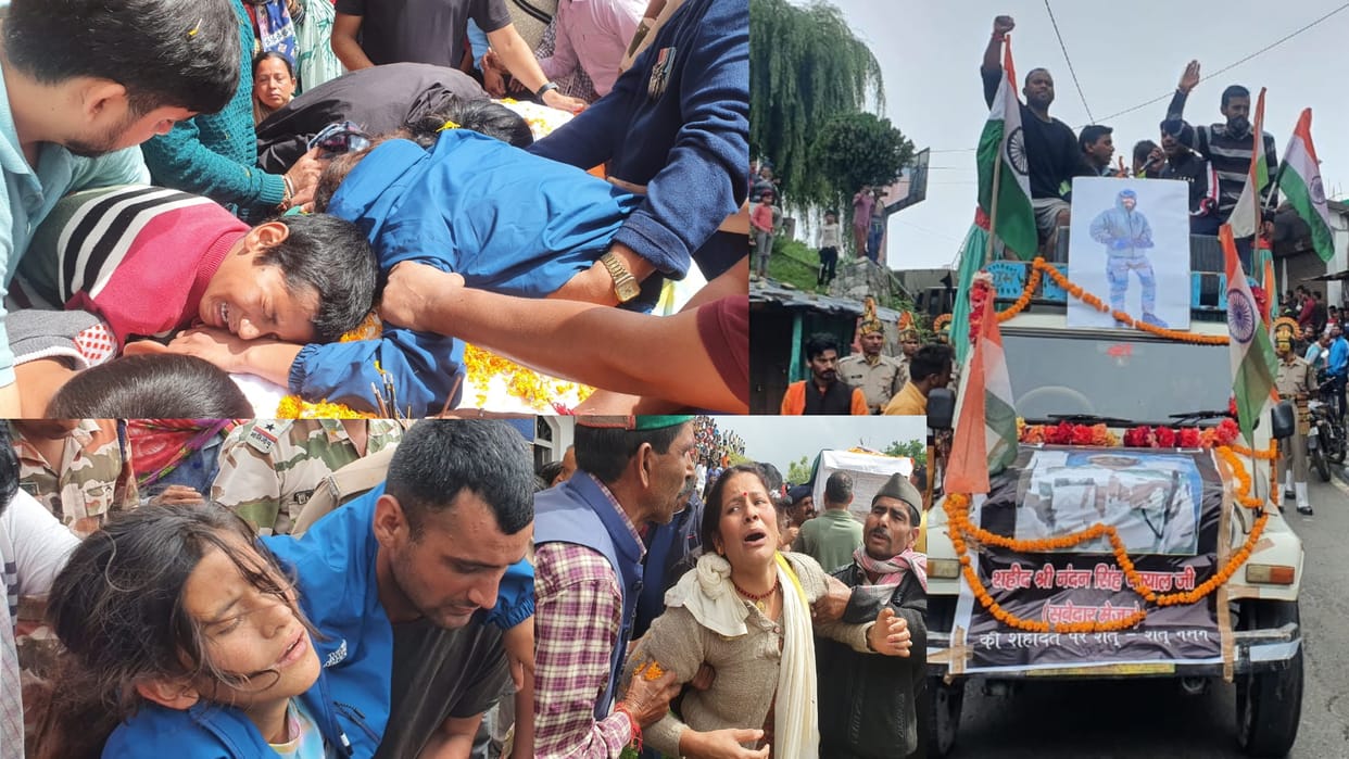 Pahalgam accident Martyr Major Nandan Singh Chamyal Dead body reached home