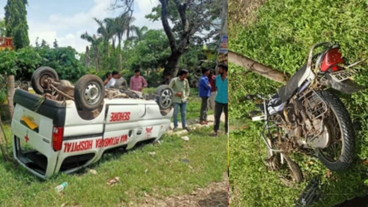 Ambulance and bike collide in Sehore, two killed, three injured in accident