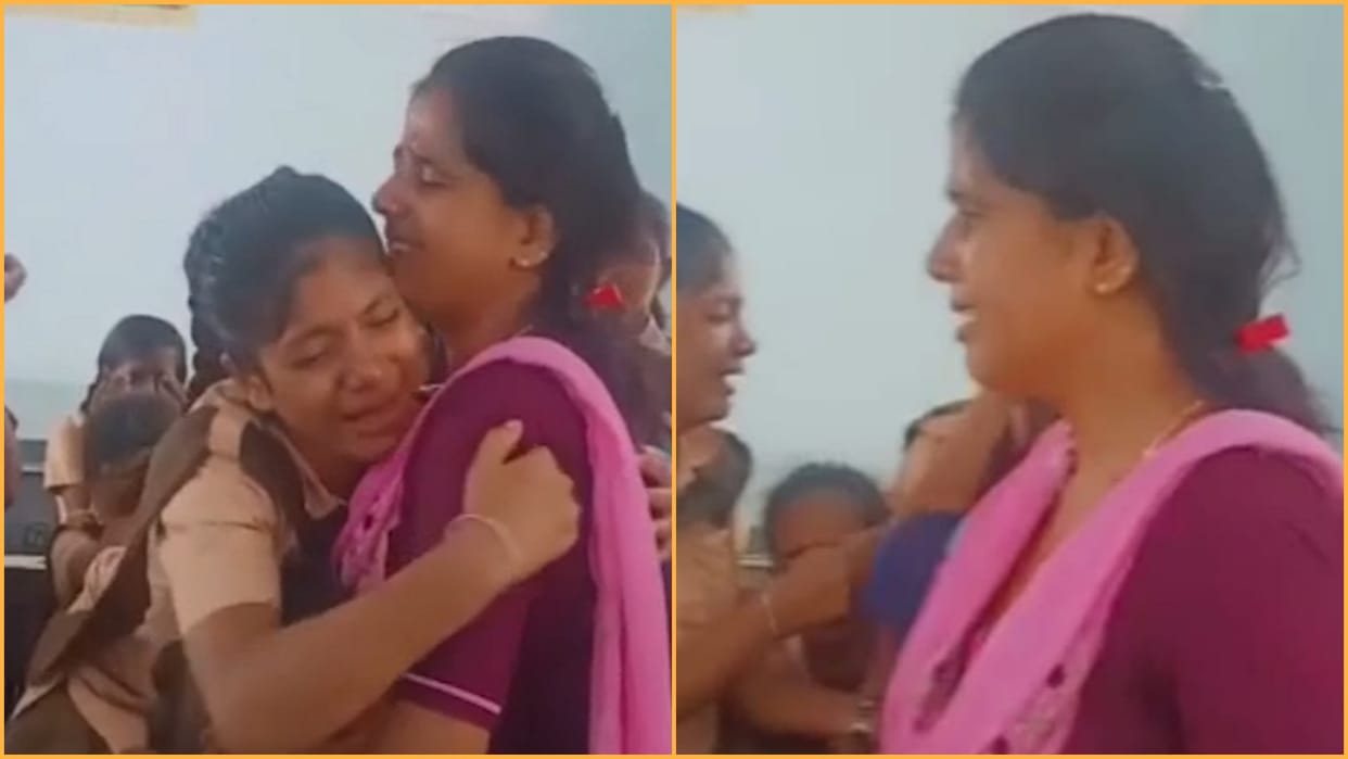 students cried on teacher transfer in Alwar teacher also get emotional
