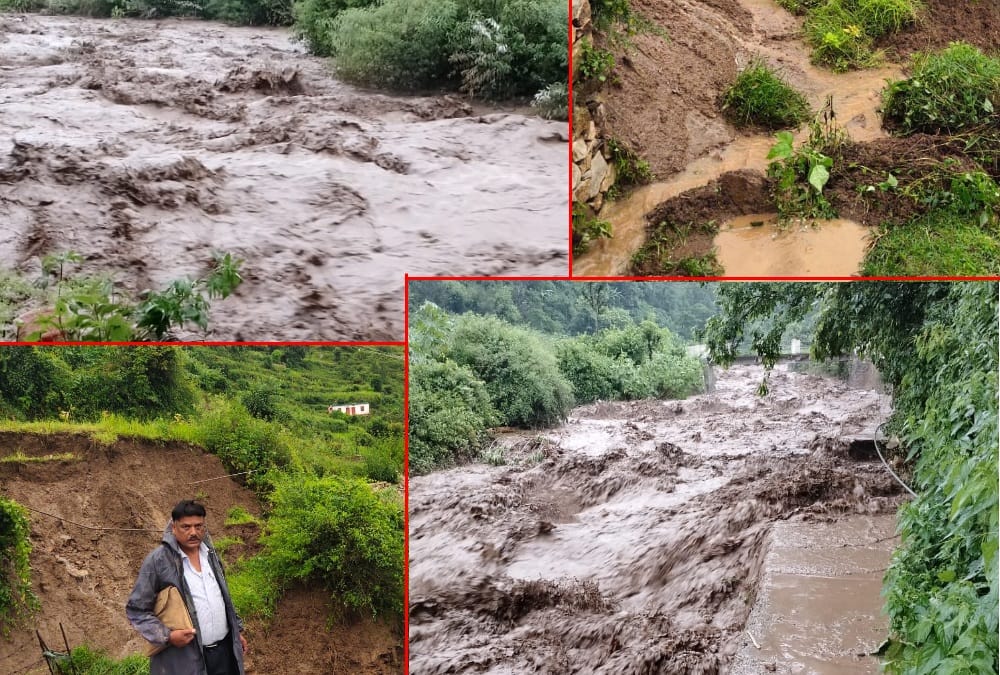 Cloudburst In Tehri: Field full with debris and cROPS destroyed photos