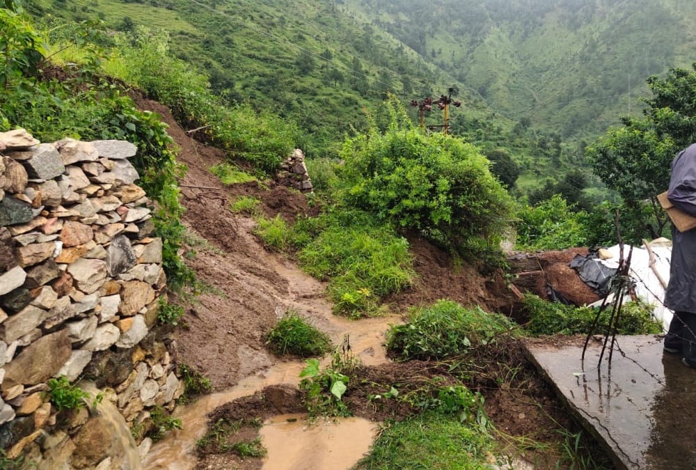 Cloudburst In Tehri: Field full with debris and cROPS destroyed photos