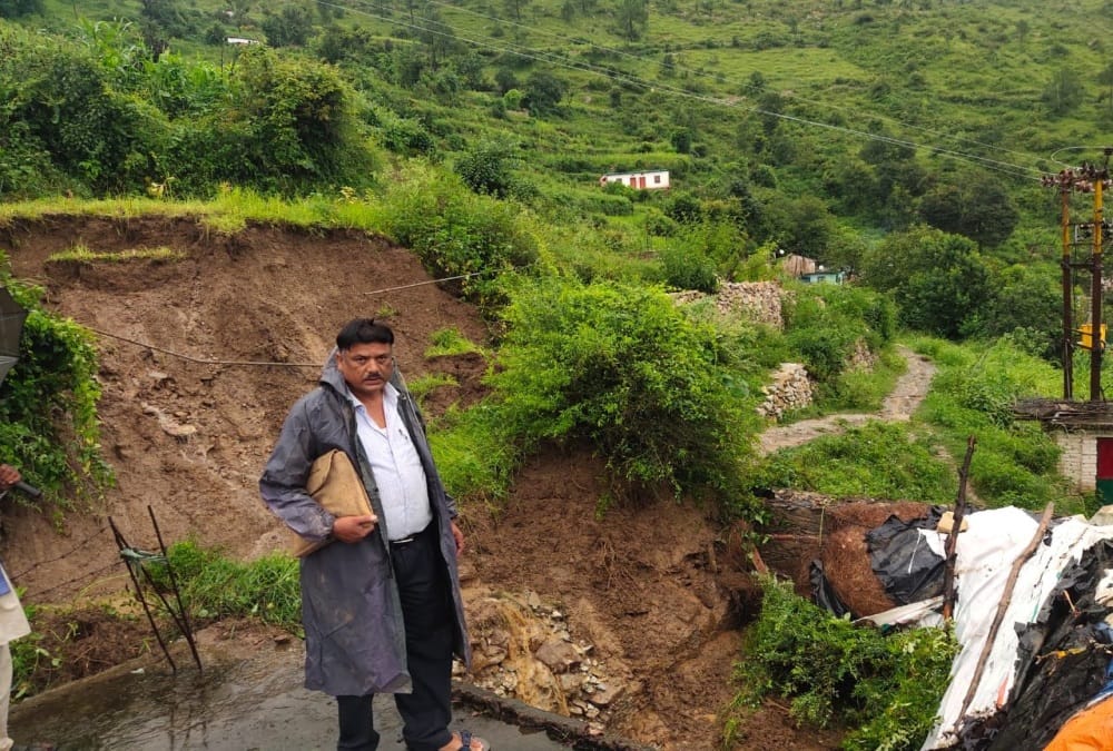 Cloudburst In Tehri: Field full with debris and cROPS destroyed photos