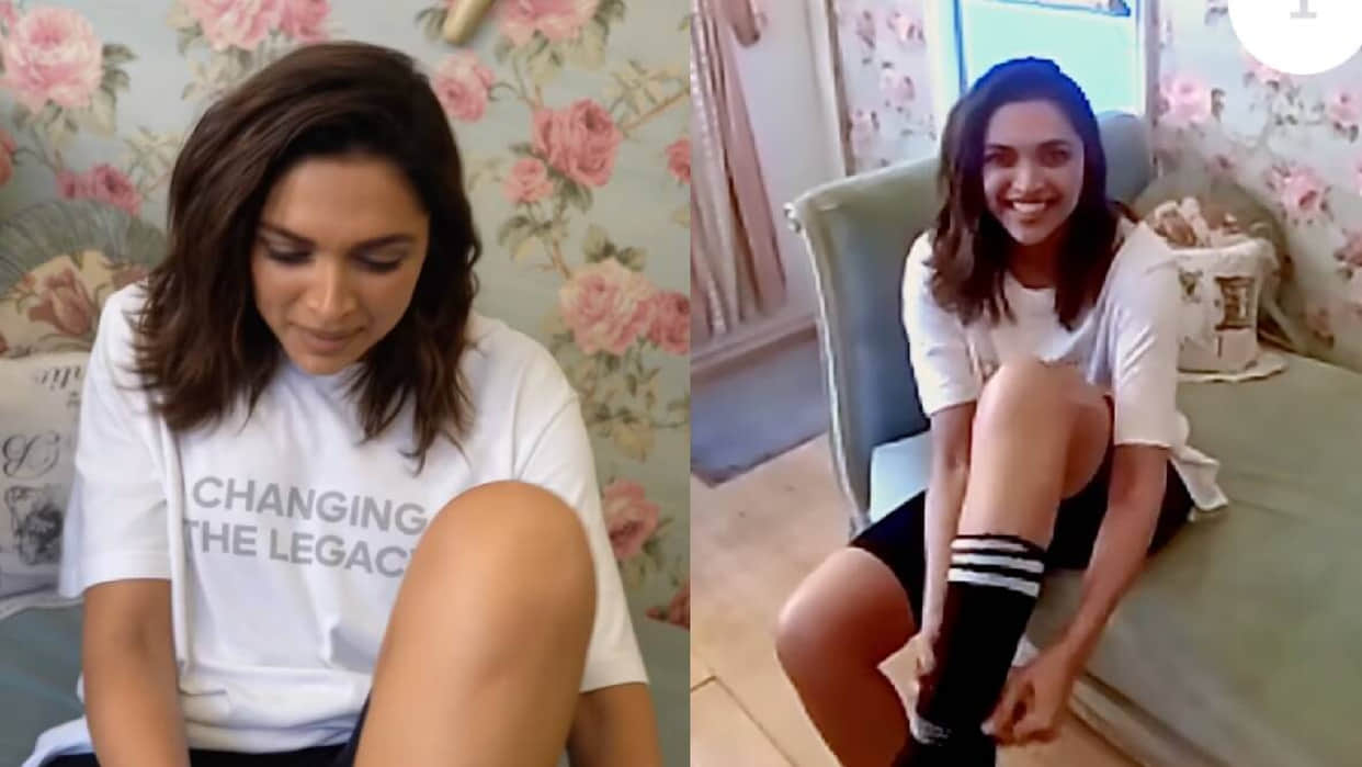 Deepika Padukone take sock challenge and ask husband Ranveer Singh to beat her record, watch video