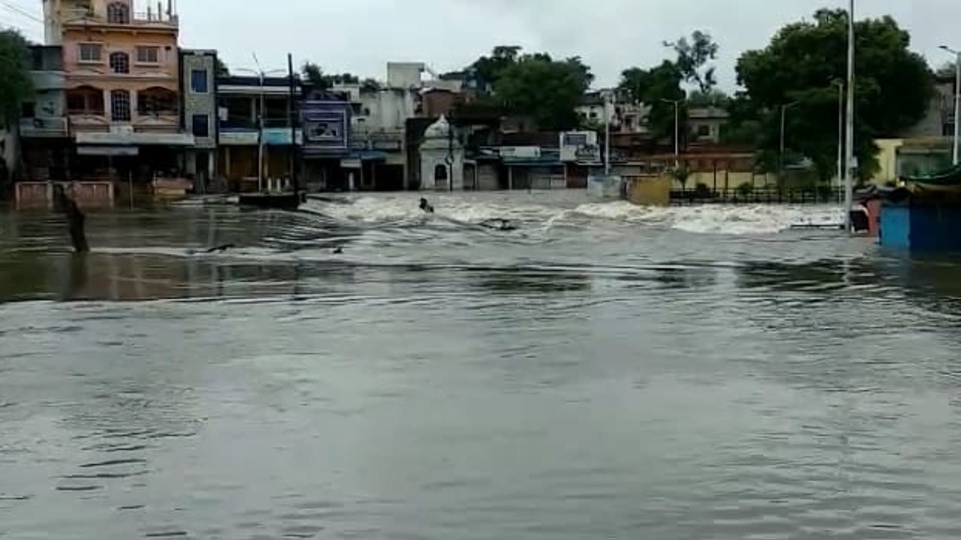 उफान पर चीलर नदी।