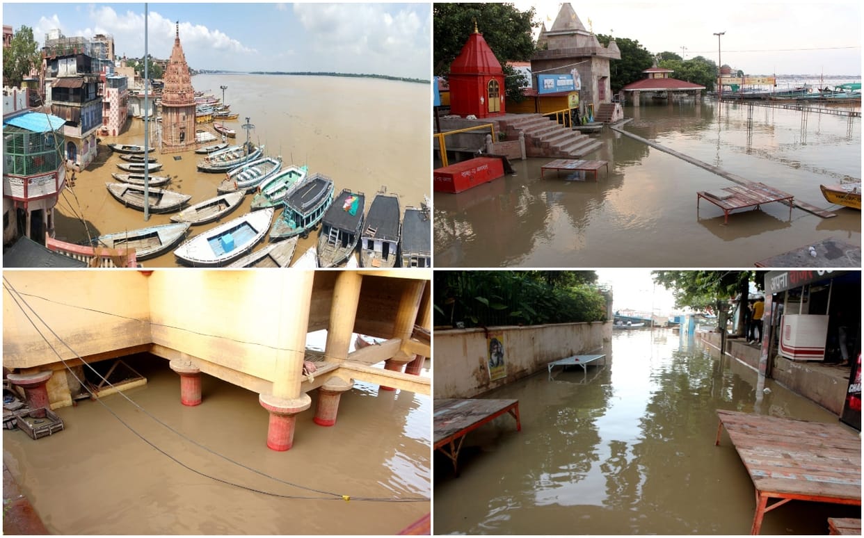 Fear of flood in varanasi Ganga water level near warning point water came on Assi Ghat