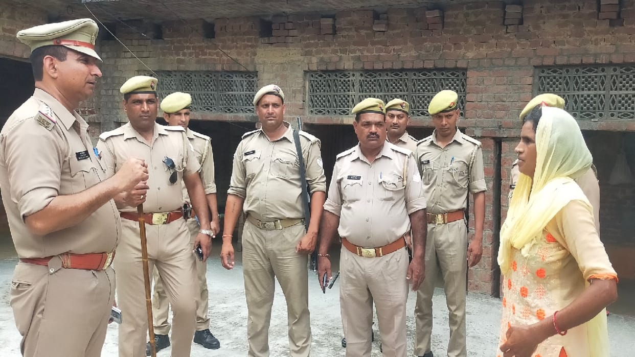 Police force is deployed in village of criminal Aditya Rana in Bijnor district see photos