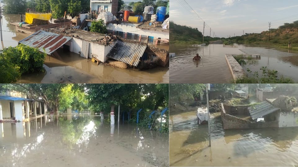Chambal crossed the danger mark water entered the village everything submerged In Agra