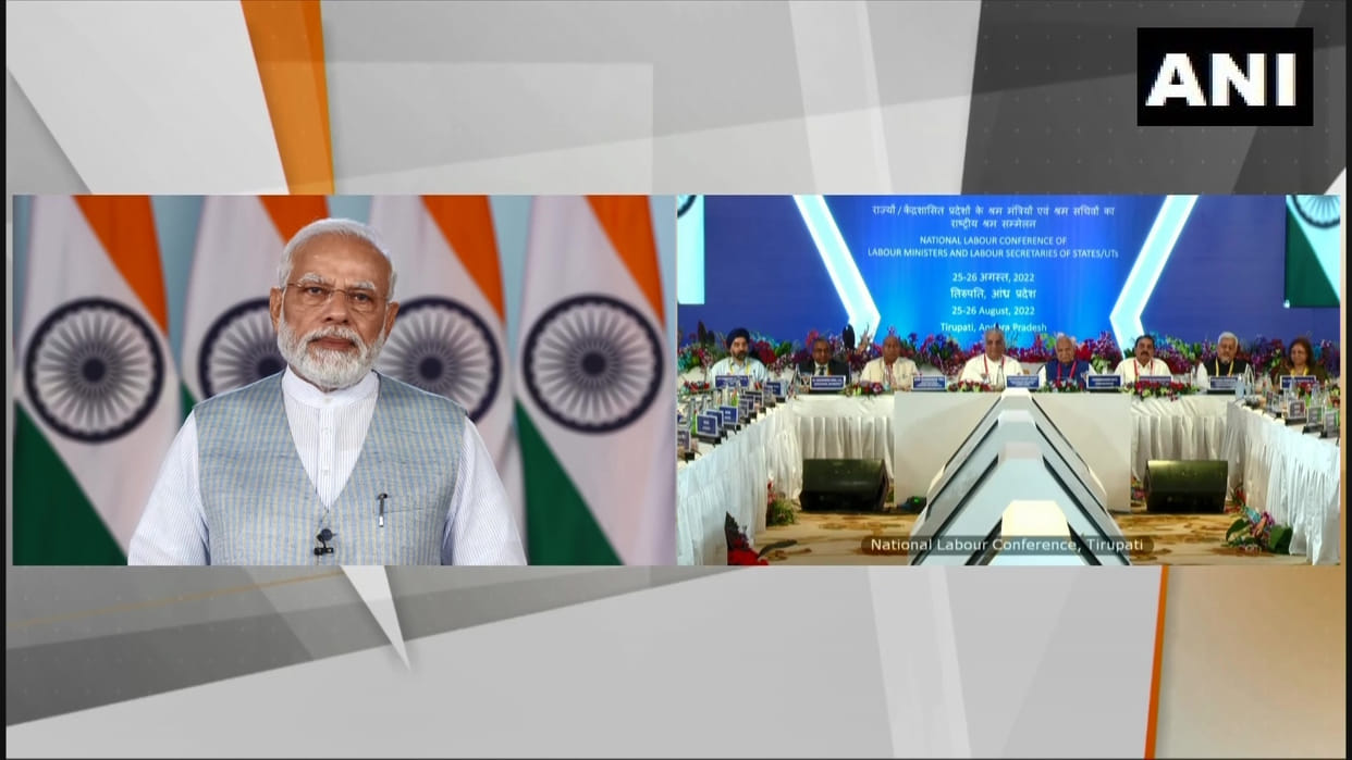 Prime Minister Narendra Modi addresses National Labour Conference of Labour Ministers of all States and UT