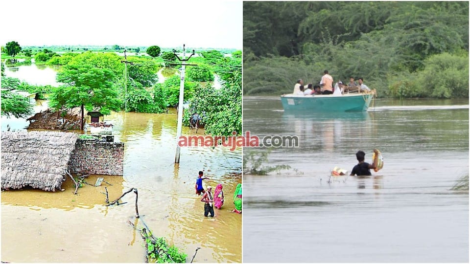 villagers left villages due to Chambal floods in Bah and Pinahat