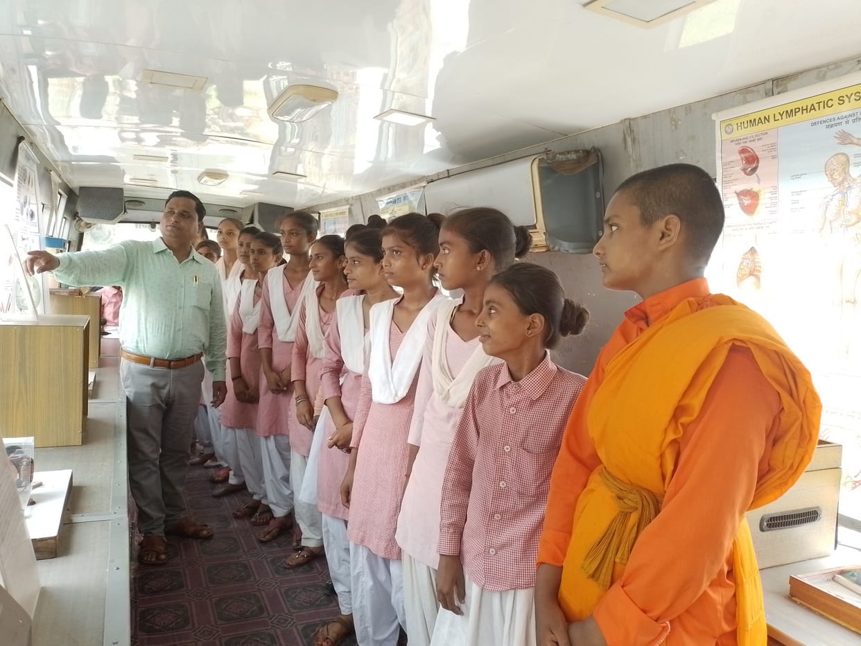 Mobile science bus exhibition organized