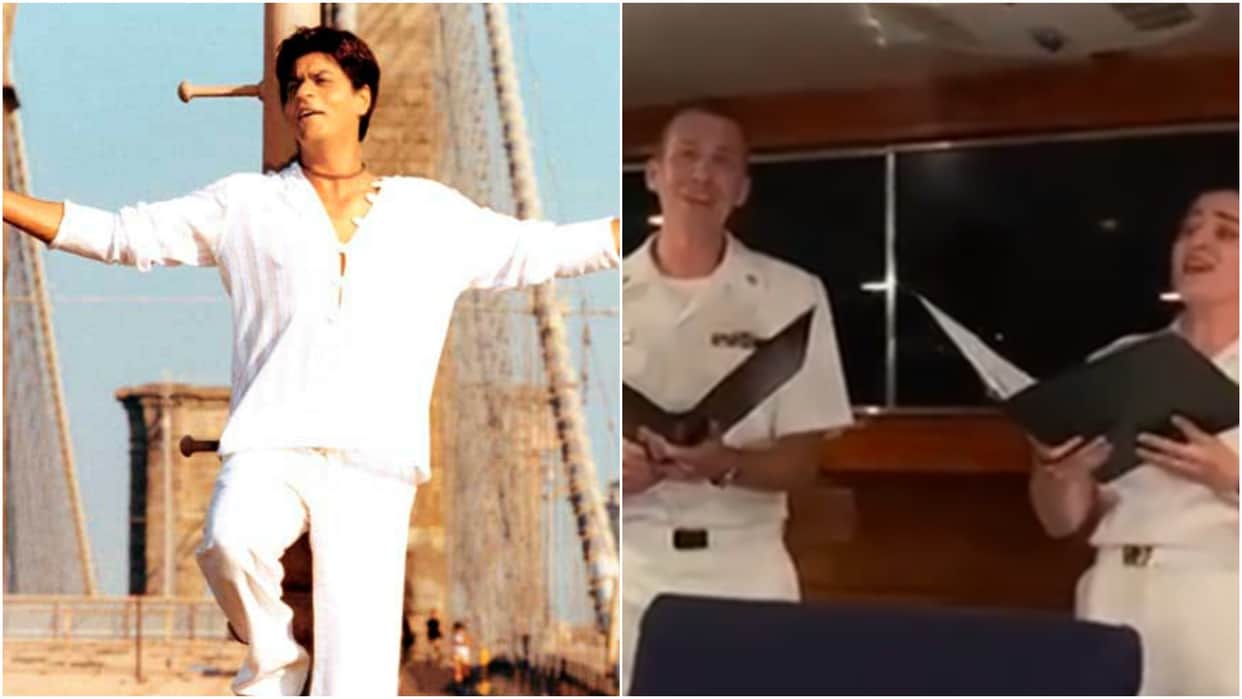 video viral of us navy Officers performed title track of shahrukh khan film kal ho naa ho