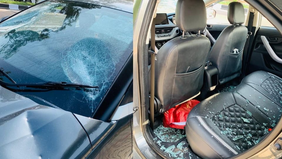 Masked youths attacked car of woman counselor posted at de-addiction center of kapurthala Civil Hospital