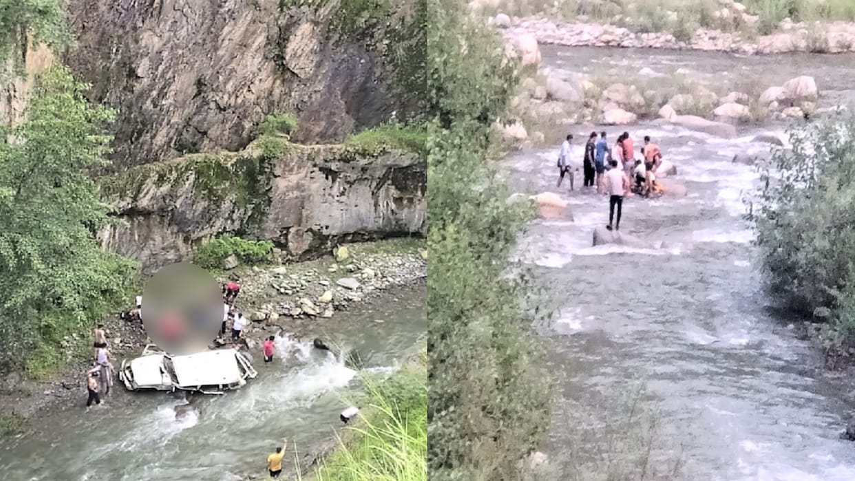 Major road accident in Himachal Nerwa, four members of the same family died after the car fell into the khad