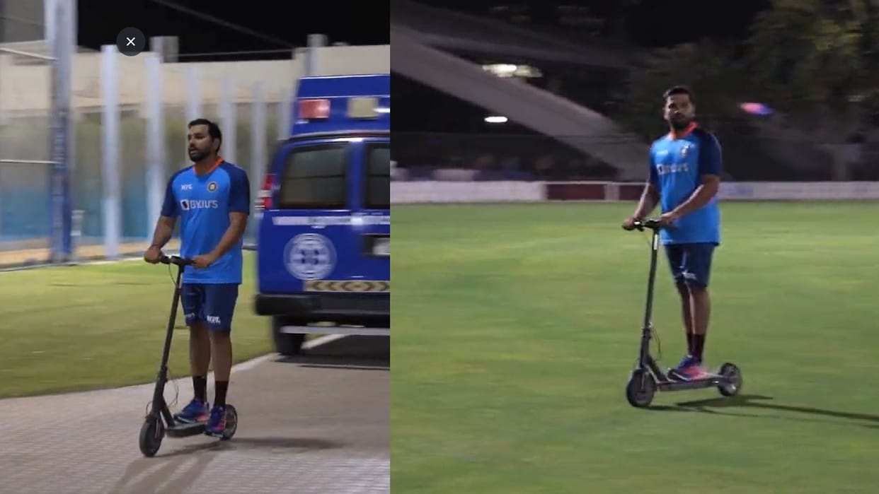 Rohit Sharma rides scooter before Practice BCCI Shares Video fans says he is always cool
