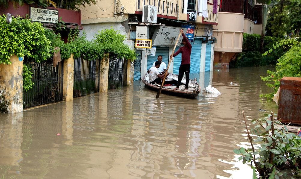 Ganga is flowing above the danger mark in varanasi ghats submerged