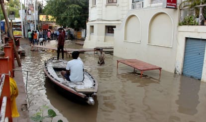 Ganga is flowing above the danger mark in varanasi ghats submerged