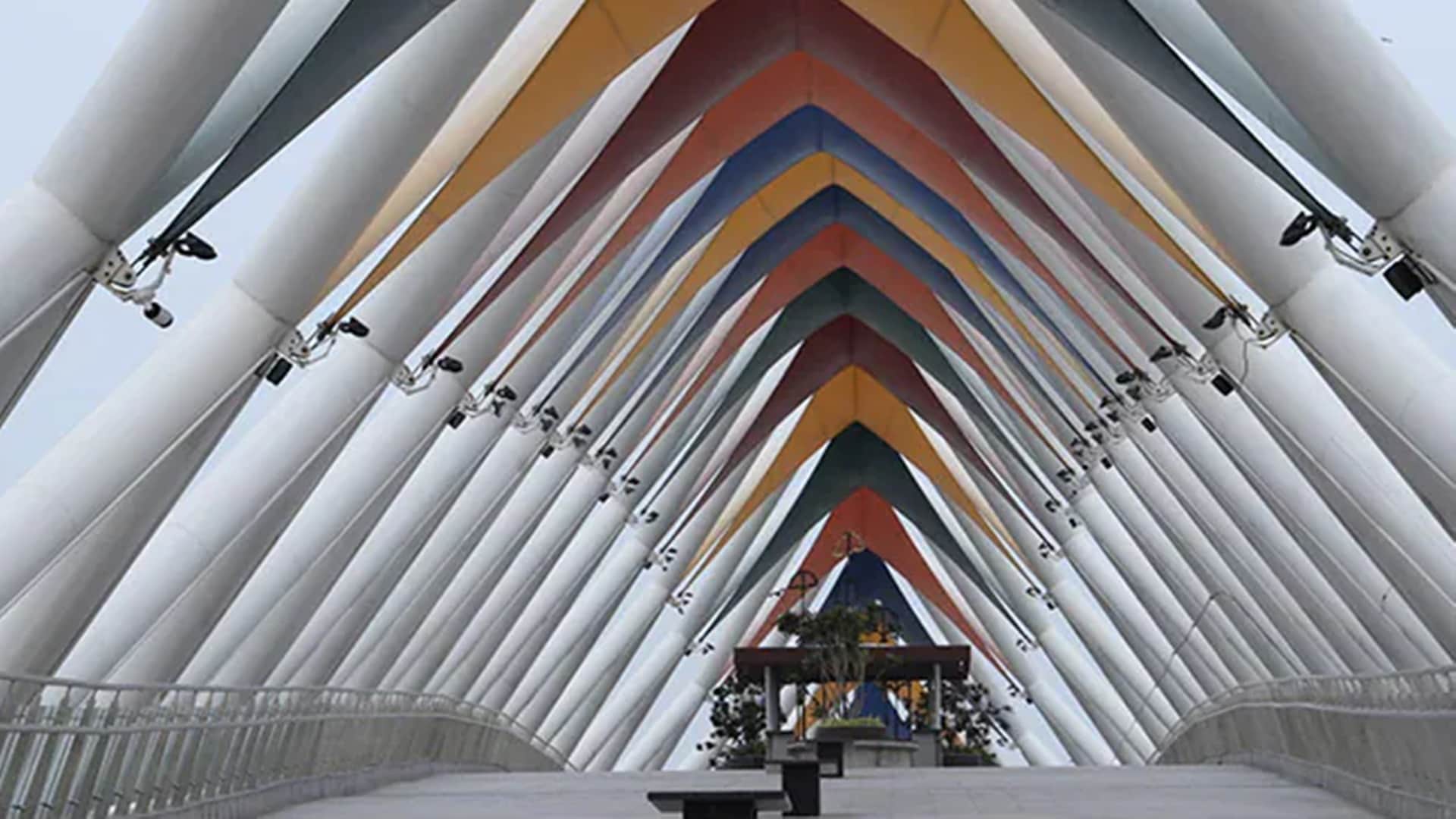 Gujarat Visit PM Narendra Modi shares pictures of Atal Bridge on Sabarmati Rivers calls it spectacular news in