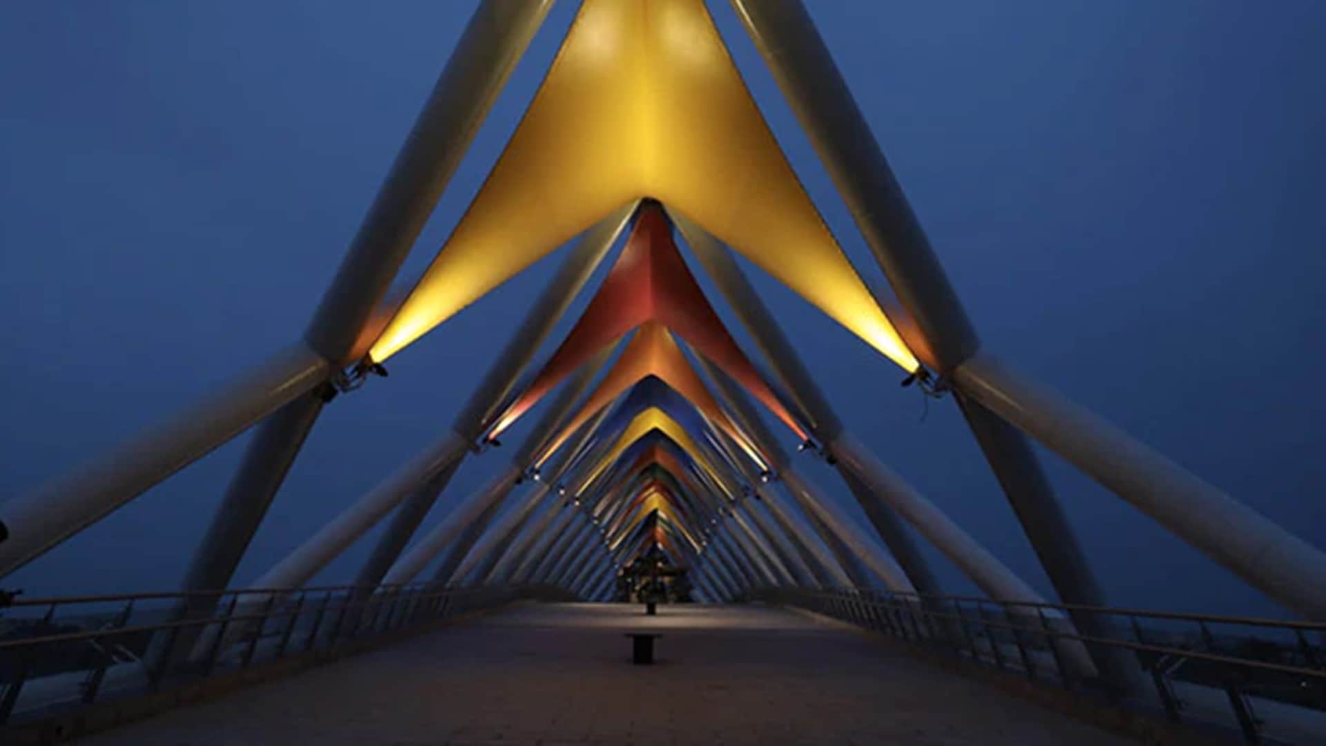 Gujarat Visit PM Narendra Modi shares pictures of Atal Bridge on Sabarmati Rivers calls it spectacular news in