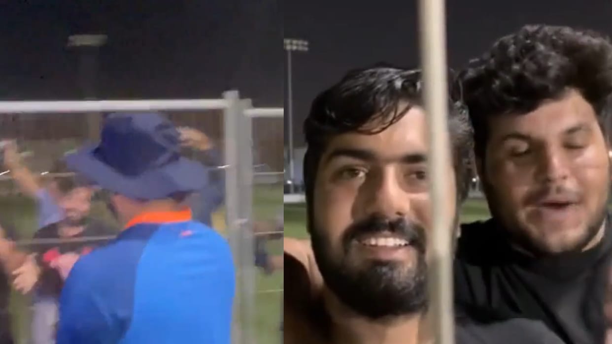 Pakistani fan meets and hugs Rohit Sharma appeals to show mercy on Pakistan team